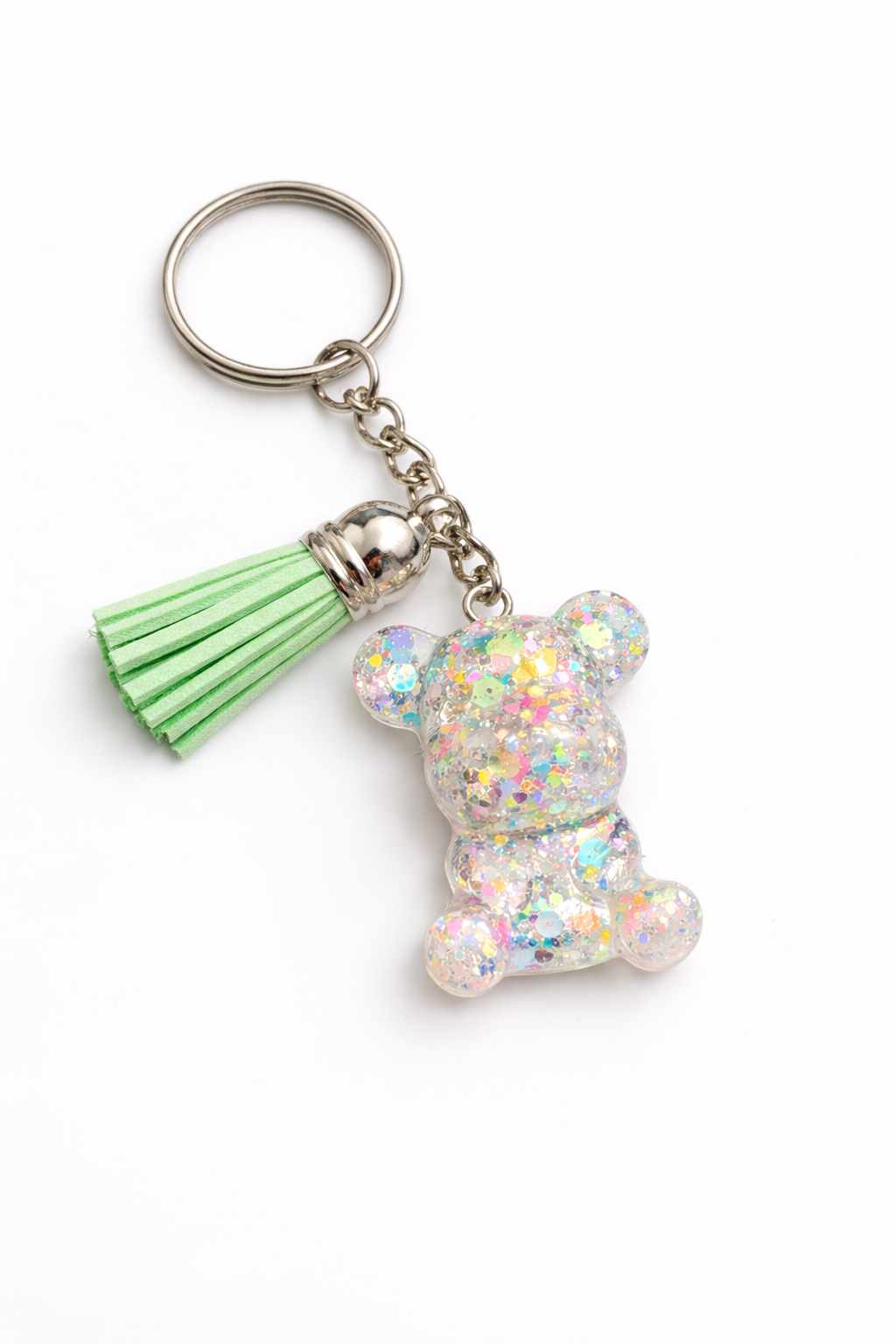 Disco Teddy Bear Resin Keychain