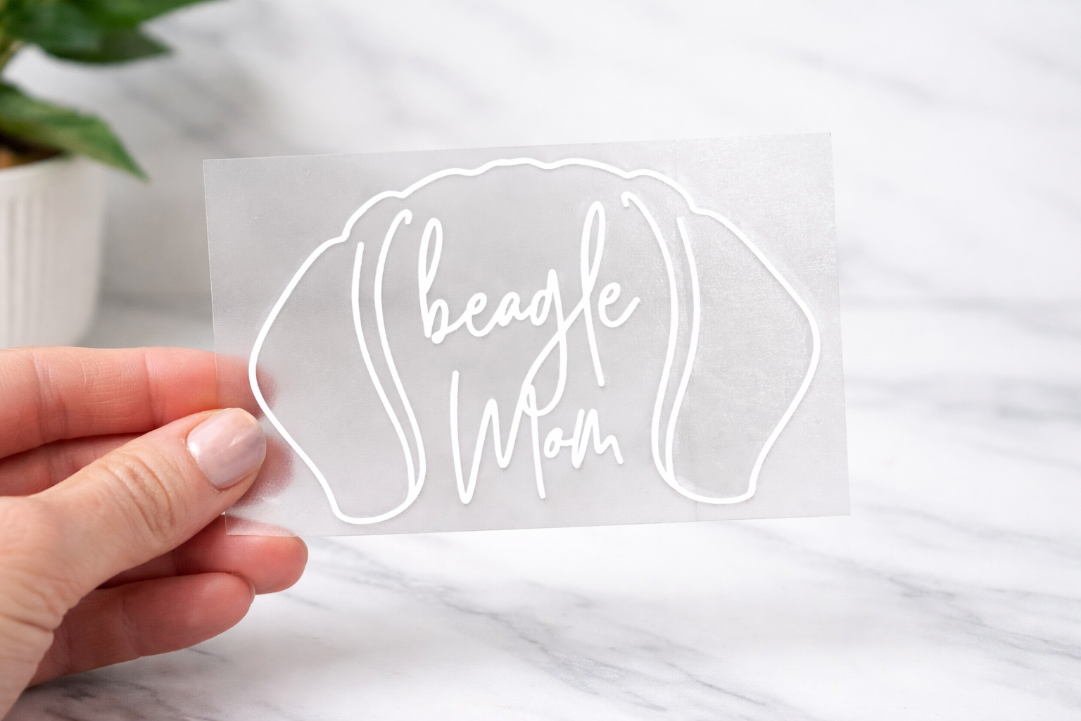 Beagle Mom Dog Ears Decal