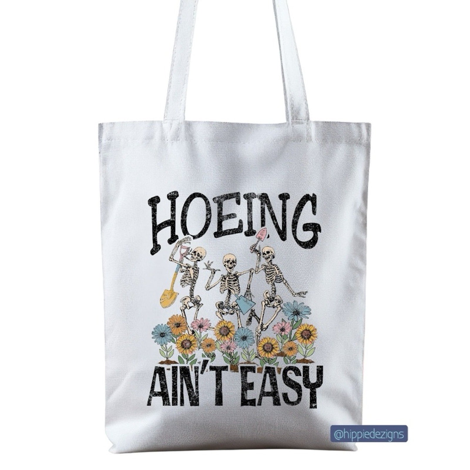 Funny Skeleton White Graphic Tote Bag