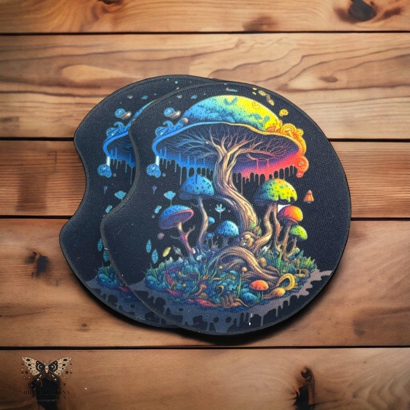 Mushroom Tree Of Life Car Coaster Set