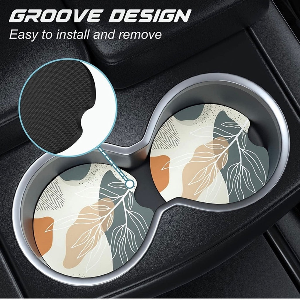 Inhale Peace Floral Skeleton Car Coasters