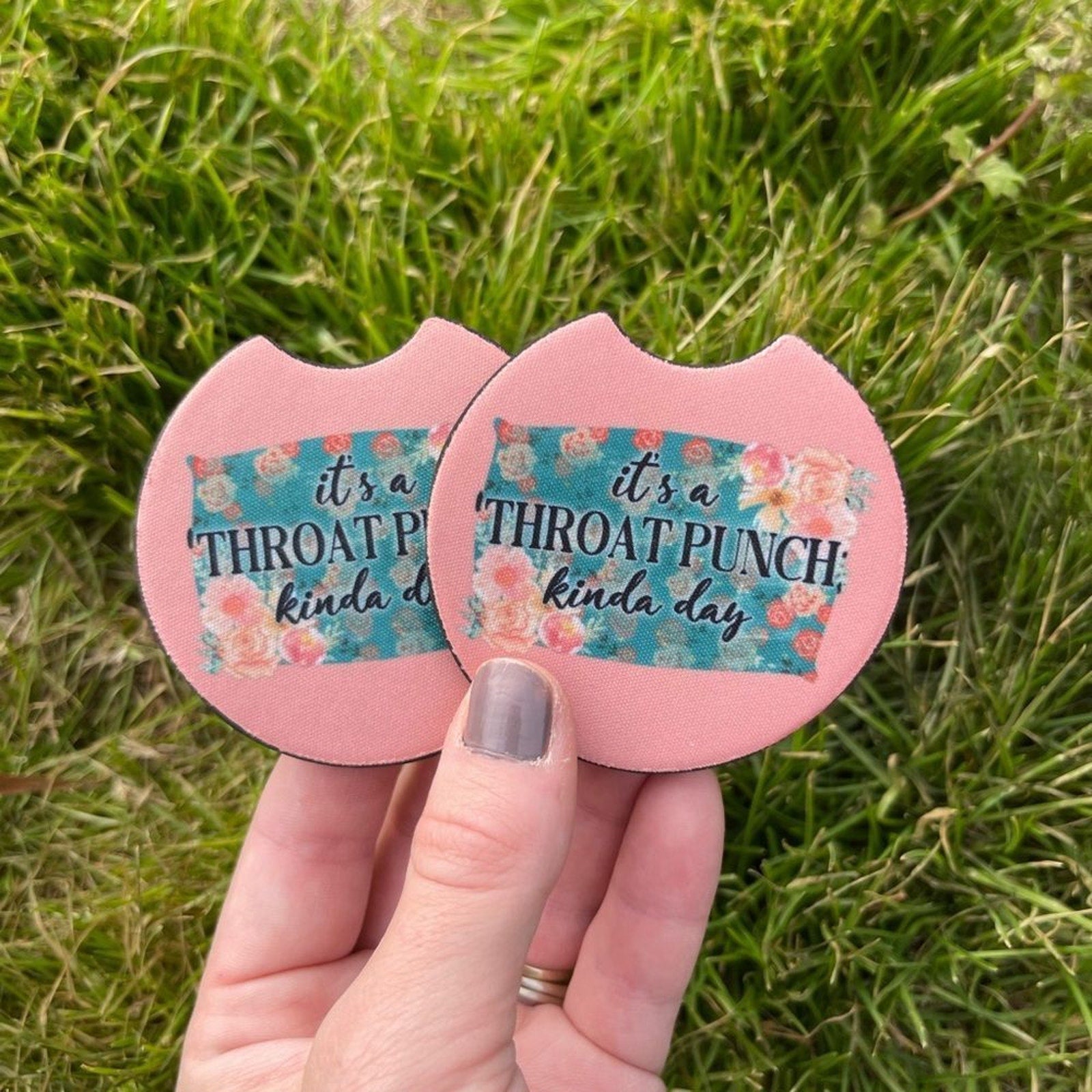 Throat Punch Kinda Day Car Coaster Set | Car Accessories