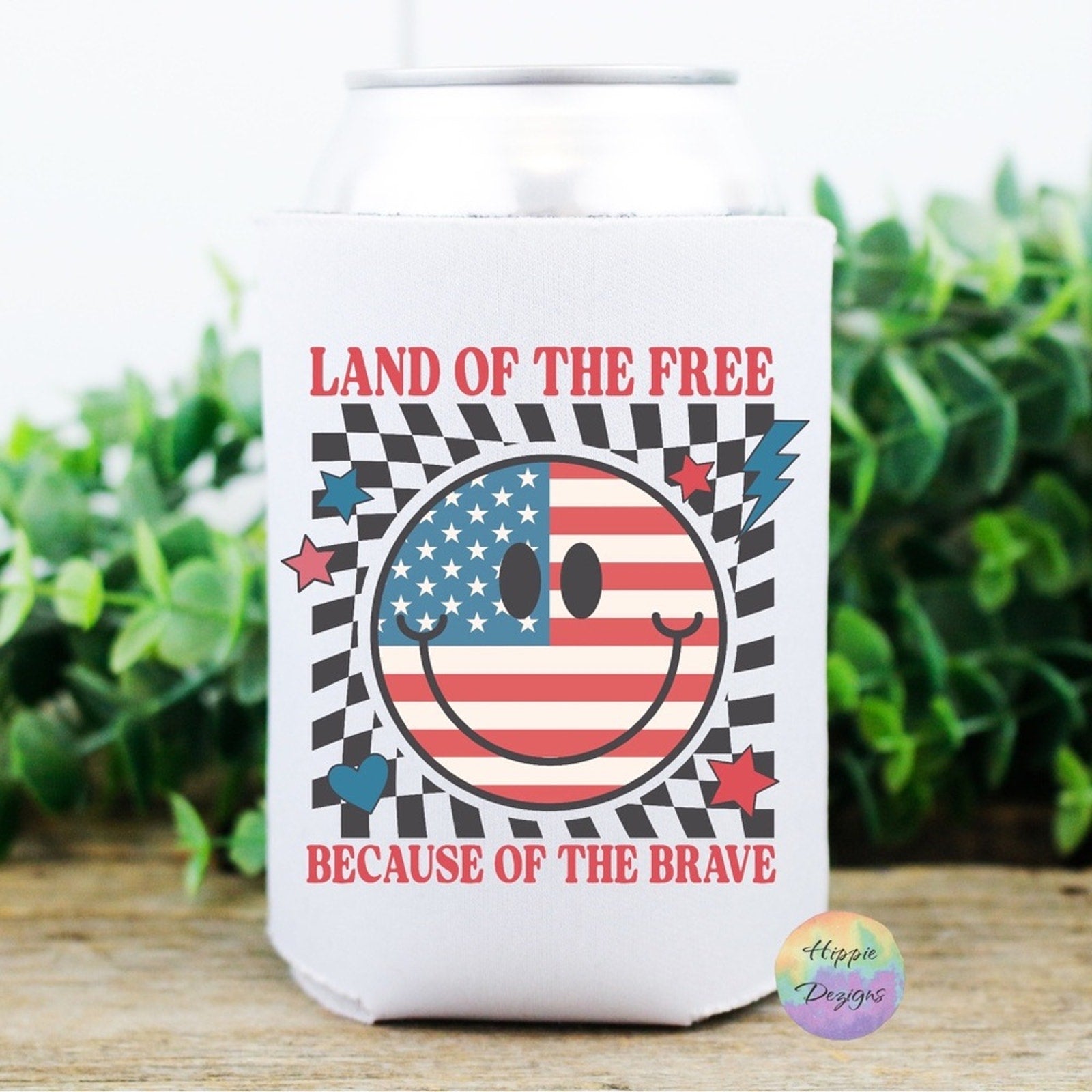 Land Of The Free Retro Can Cooler Koozie
