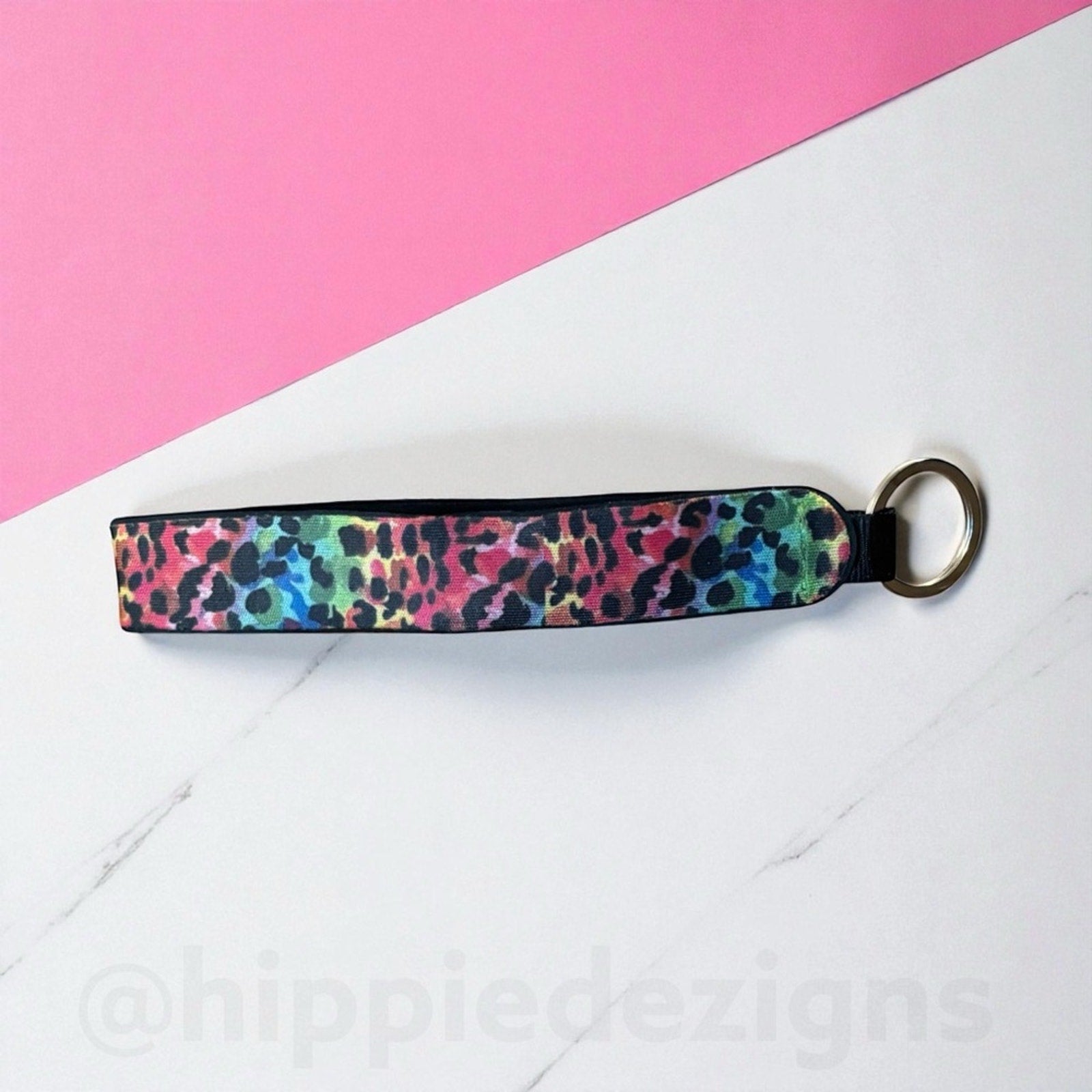Colorful Leopard Print Keychain