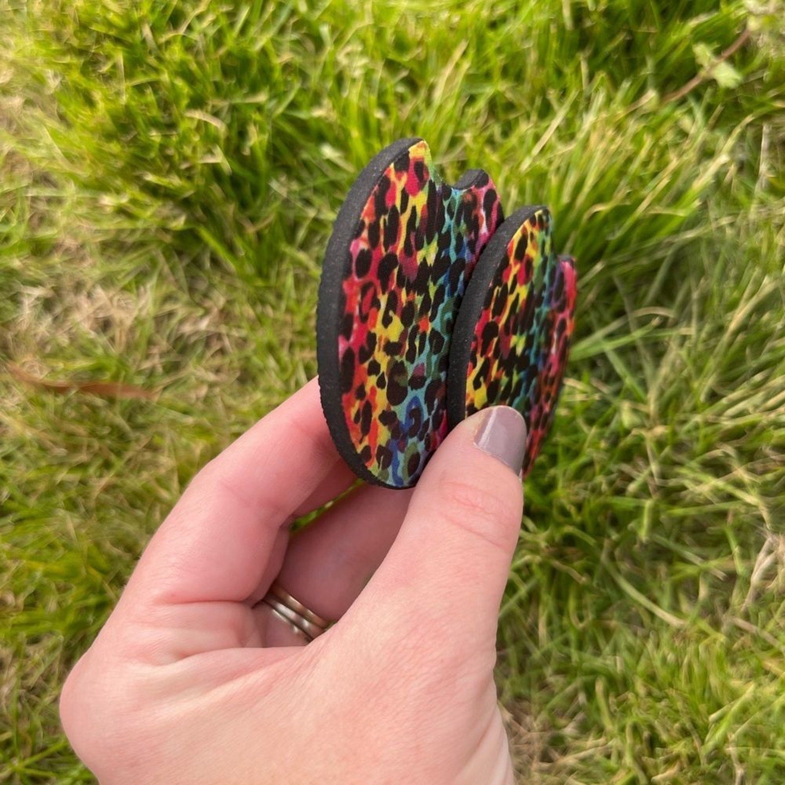 Tie Dye Animal Print Car Coaster Set | Car Accessories