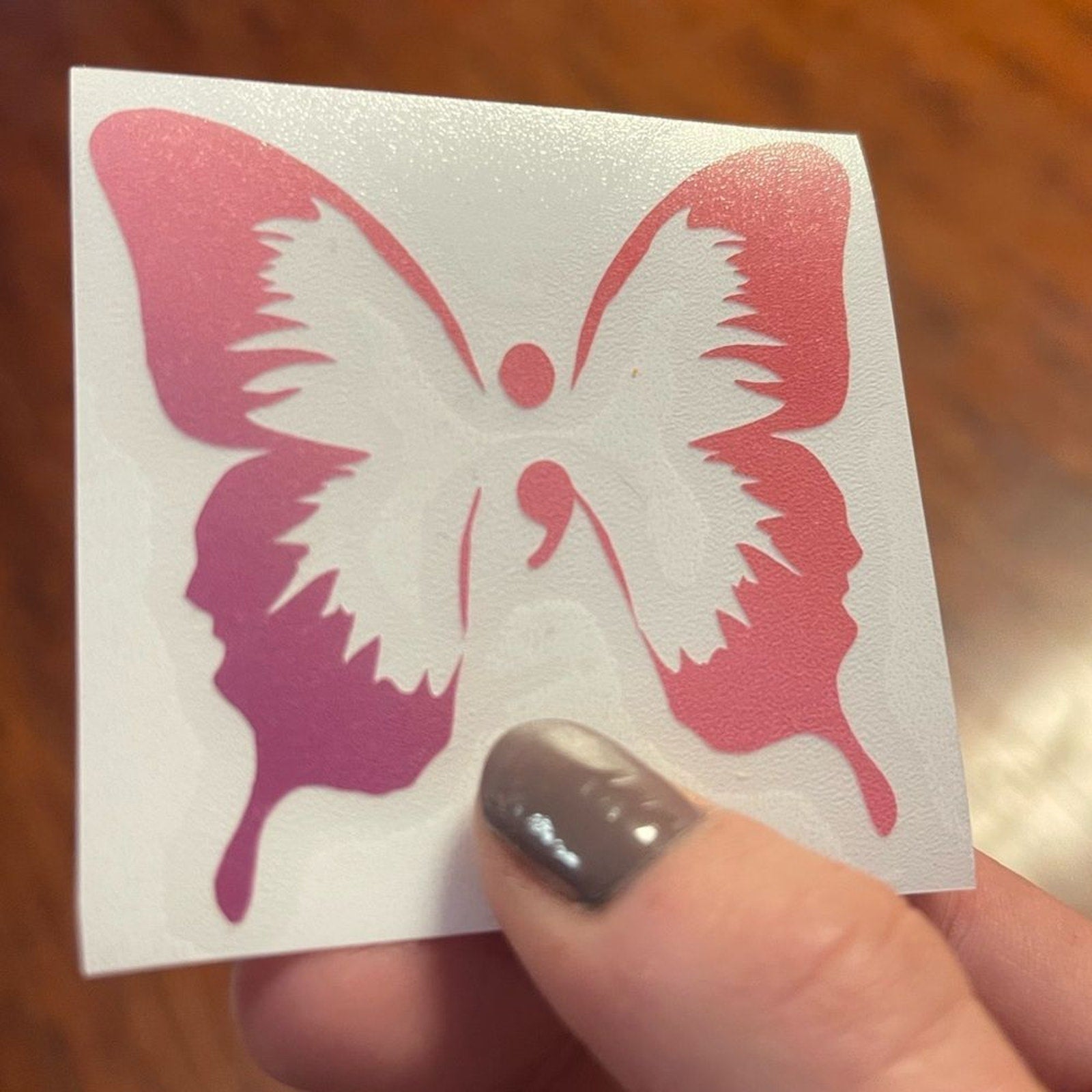Ombre Semicolon Butterfly Vinyl Decal