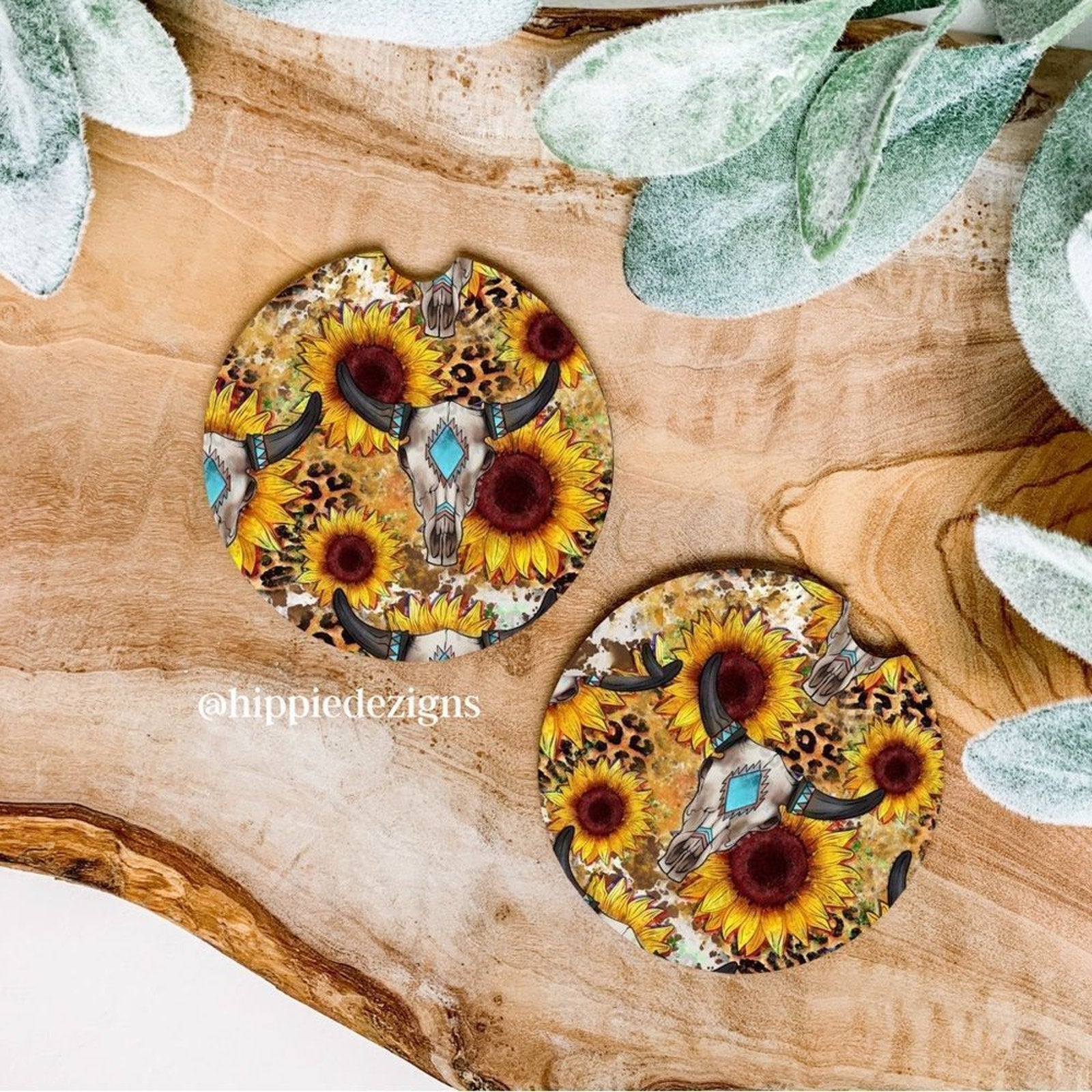 Sunflower Ram Car Coaster Set | Sunflower Car Accessories