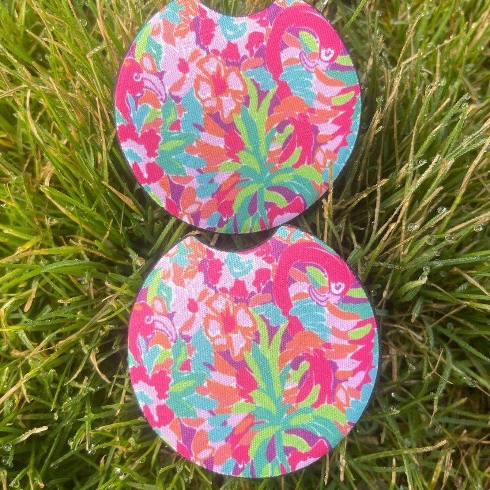 Flamingo Car Coaster Set | Car Accessories