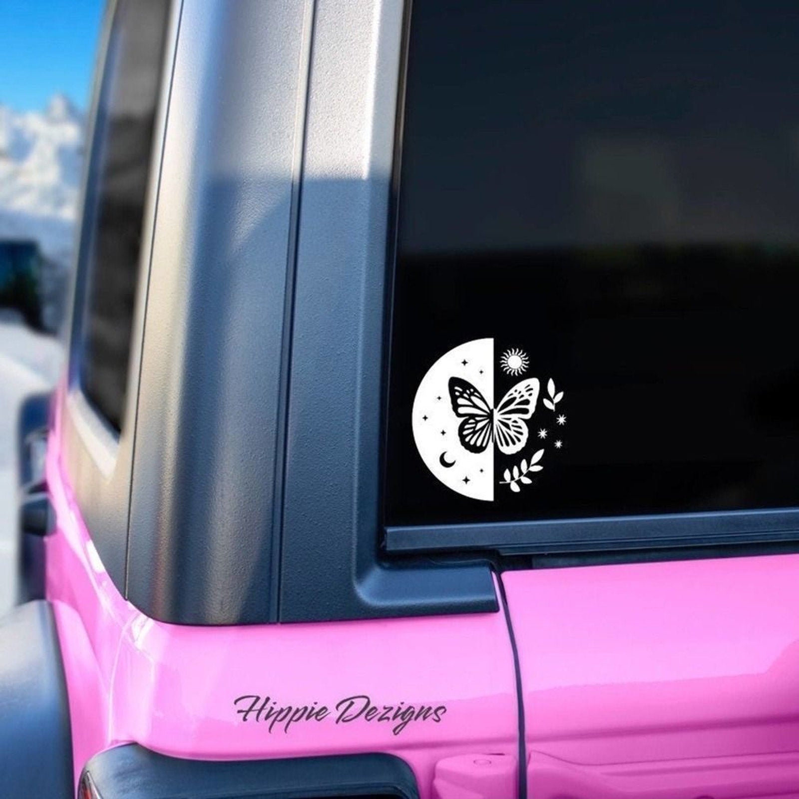 Butterfly Ying Yang Sun & Moon Vinyl Decal | Vinyl Decal | Tumbler Decal