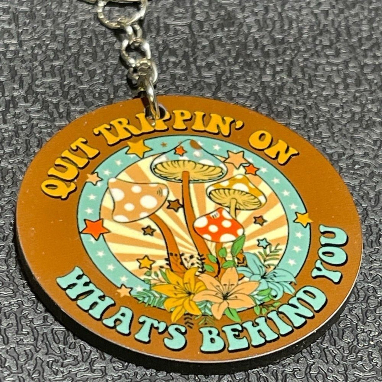 Handmade Mushroom Wooden Keychain