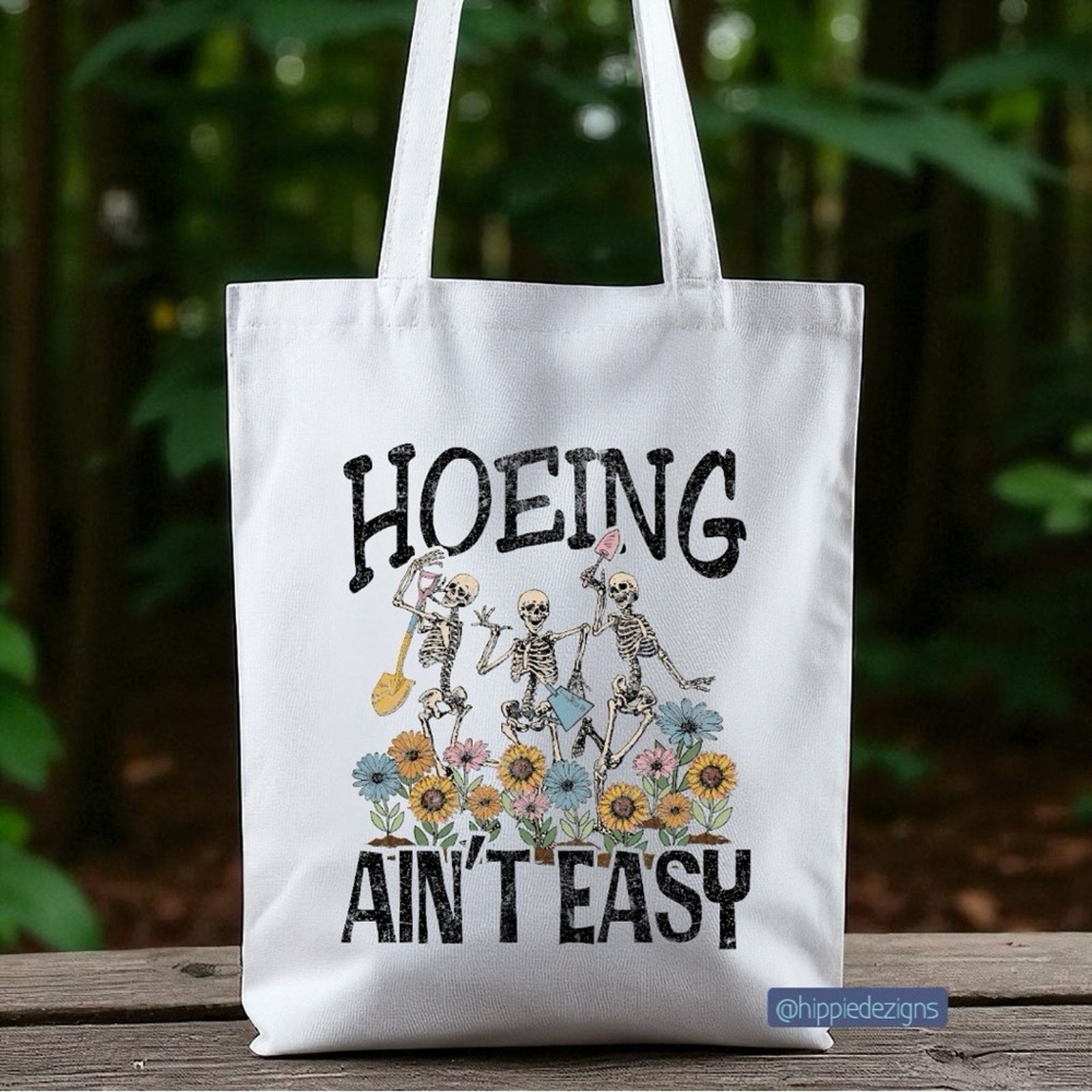Funny Skeleton White Graphic Tote Bag
