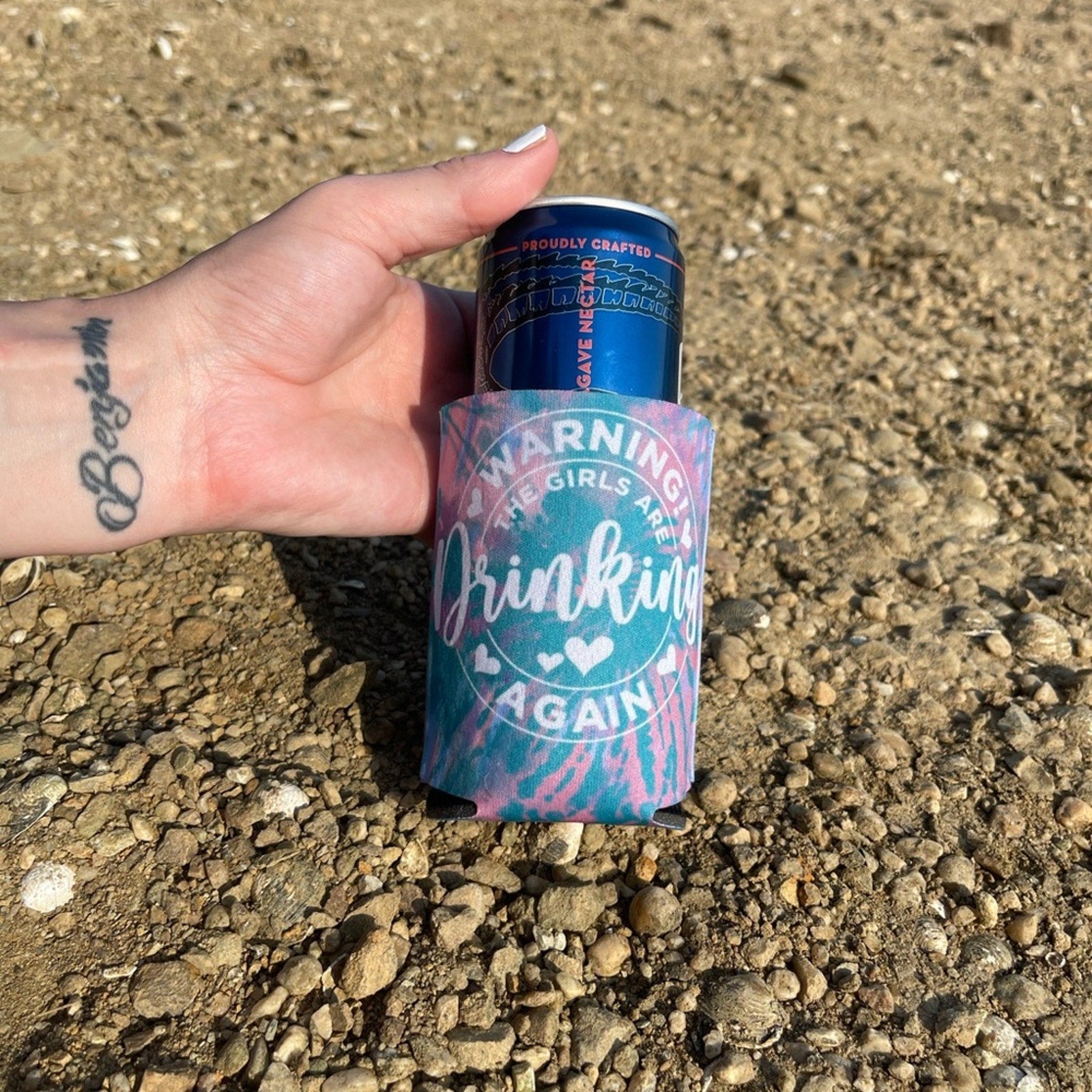 Warning The Girls Are Drinking Again Tie Dye Can Cooler Koozie