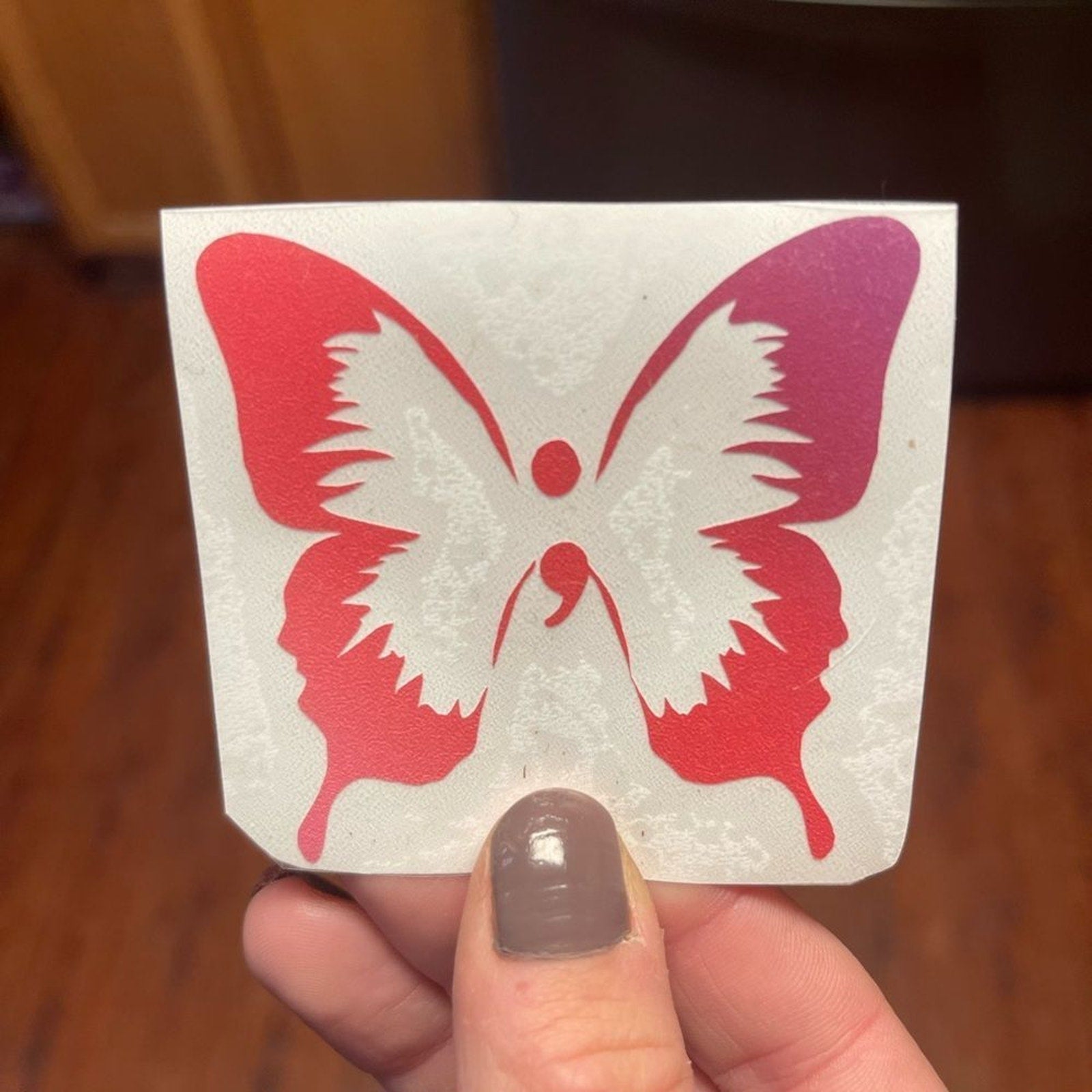 Ombre Semicolon Butterfly Vinyl Decal