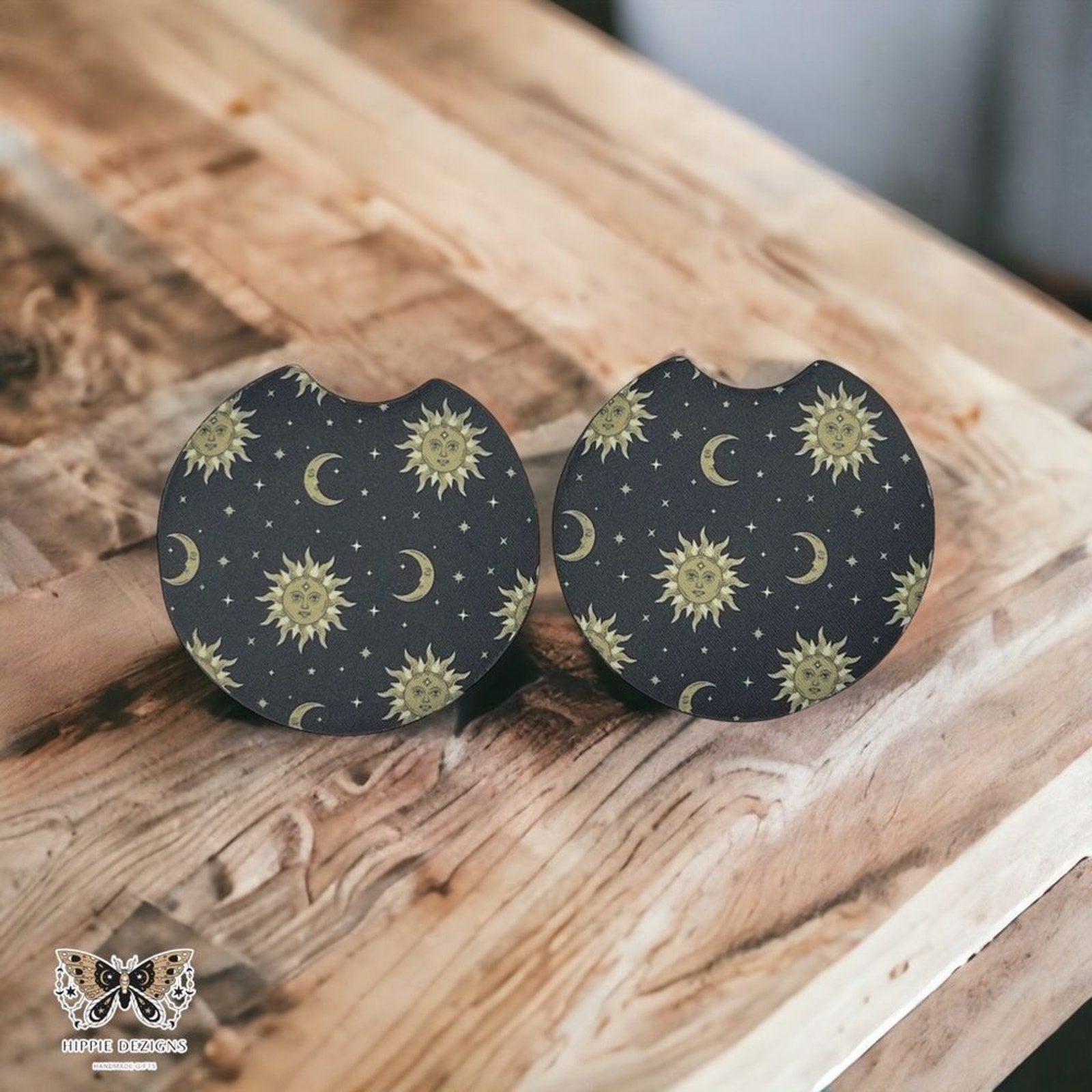 Boho Moon & Sun Coaster Set | Car Accessories