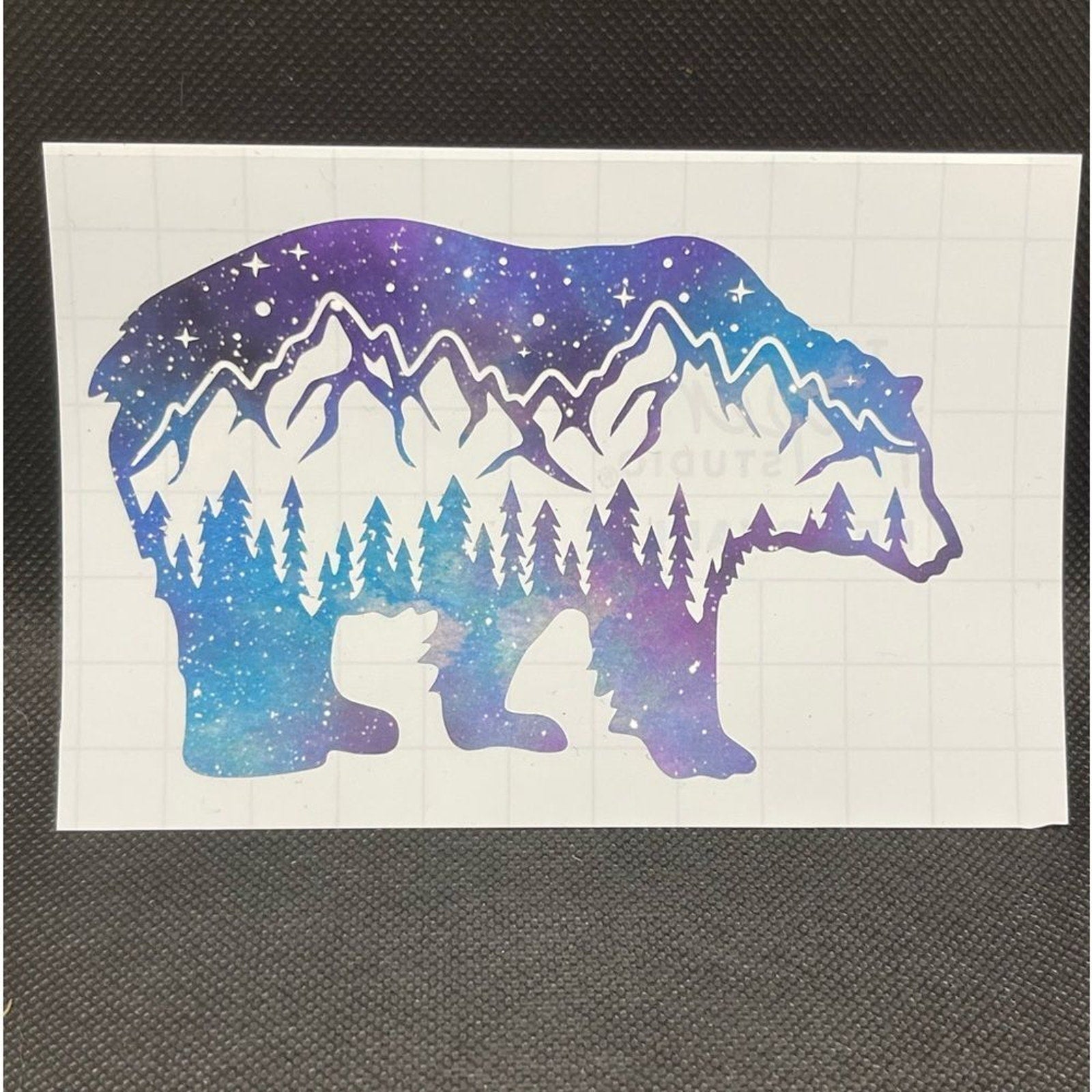 Night Sky Bear Vinyl Decal | Laptop Decal | Mountain Life Decal