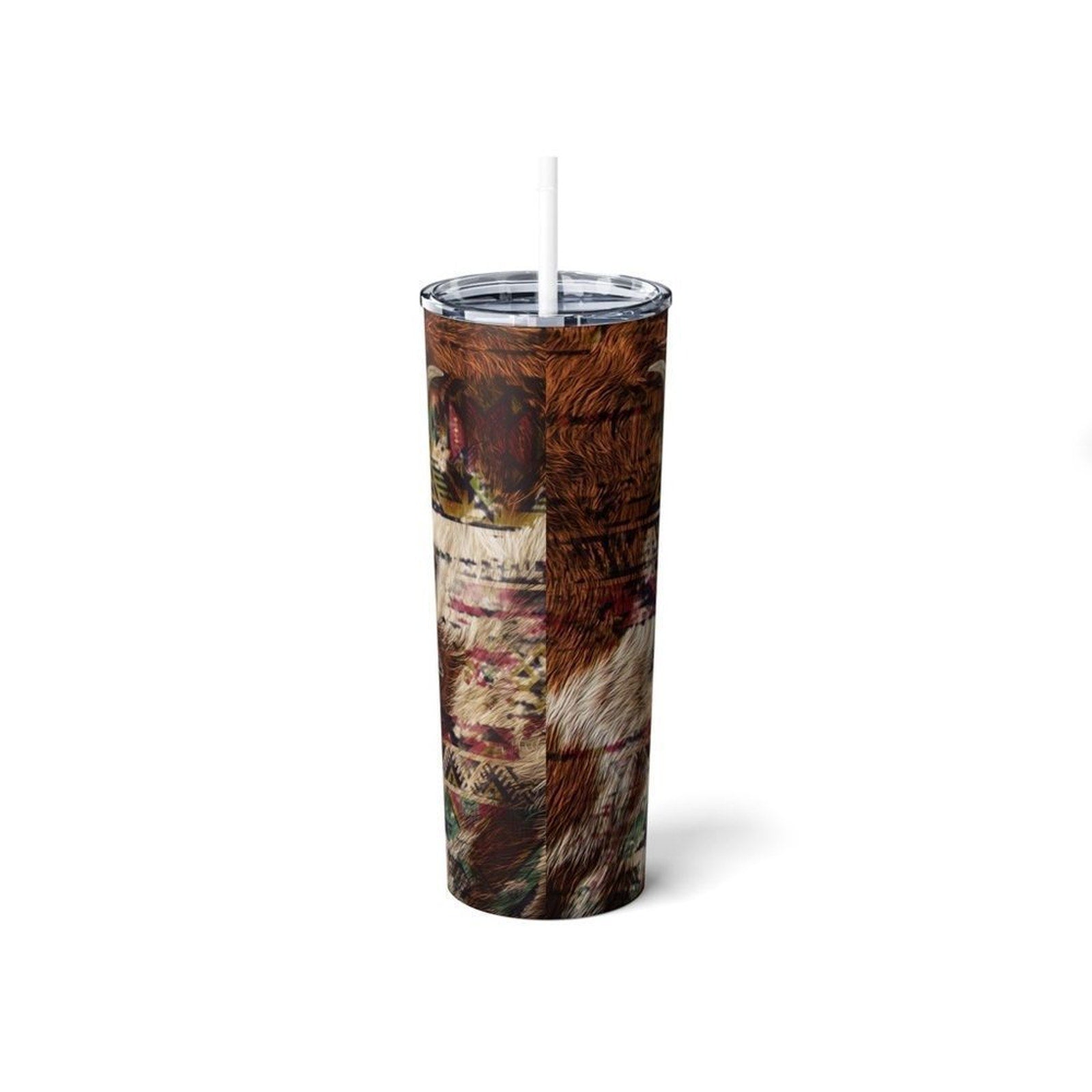 Boho Rams Head 20oz Steel Tumbler With Lid & Straw