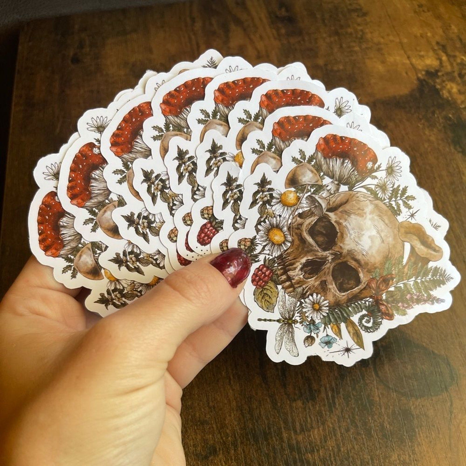 Mushroom Skull Glossy Sticker