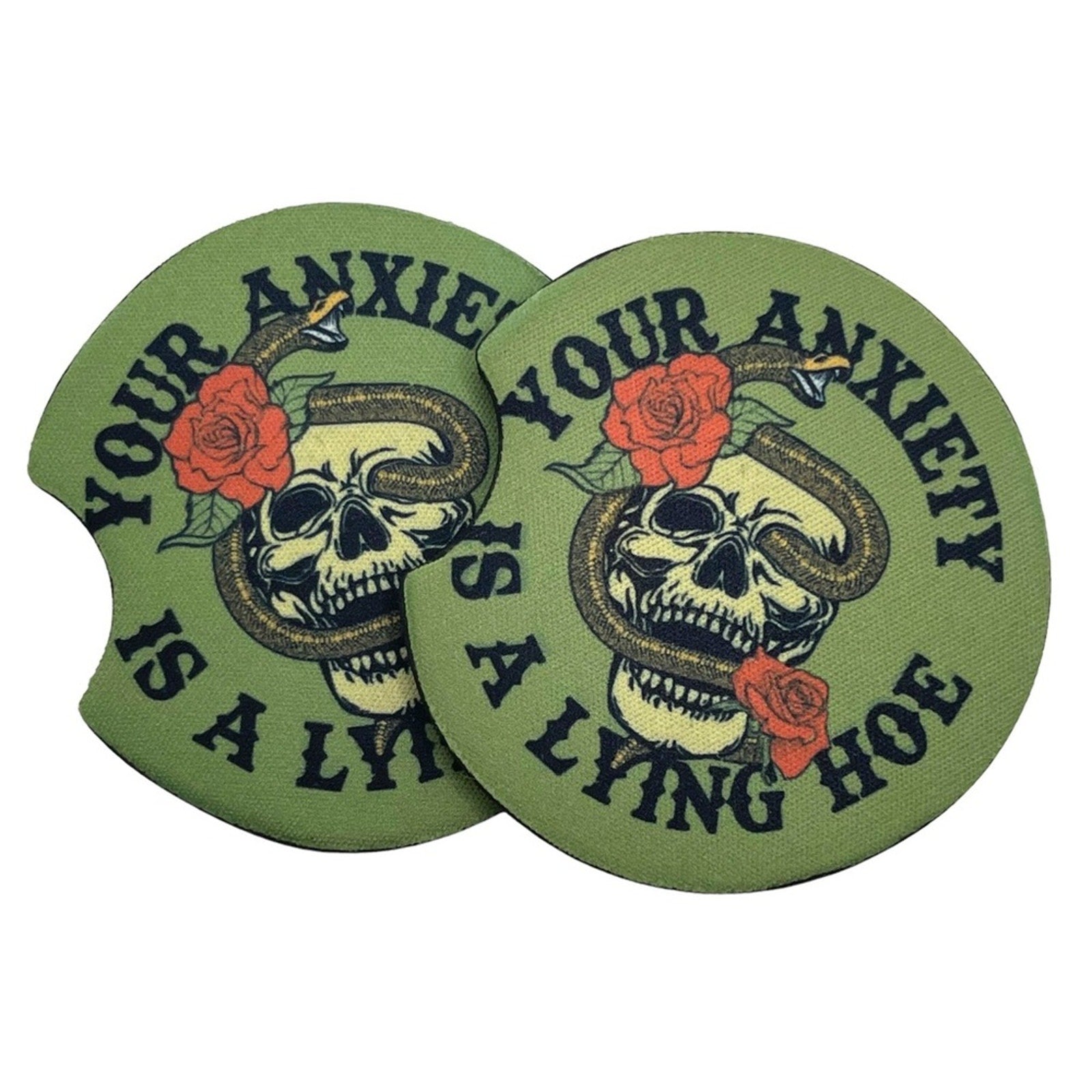 Your Anxiety Is Lying Car Coaster Set