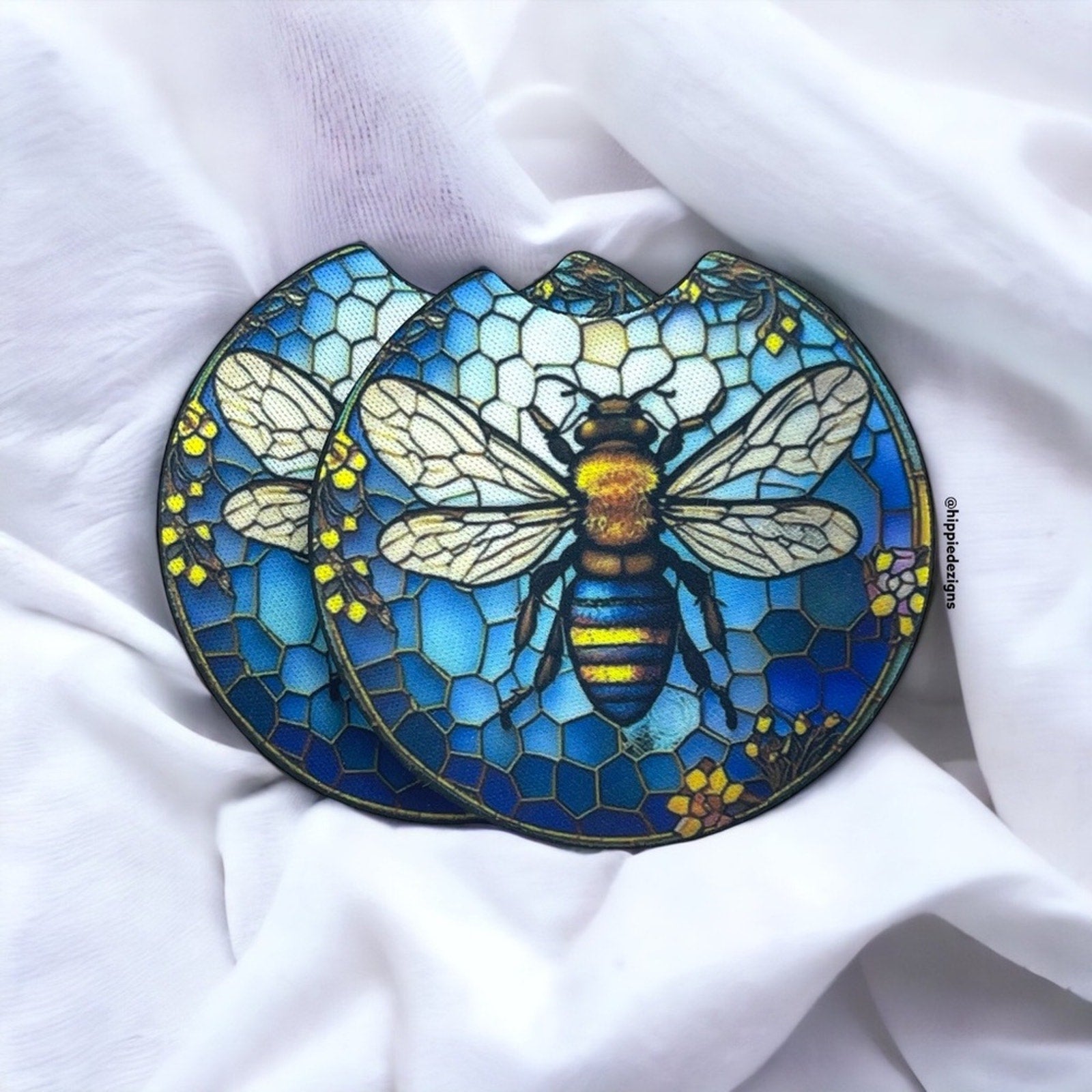 Bumblebee Mosaic Car Coaster 2 Pack 🐝