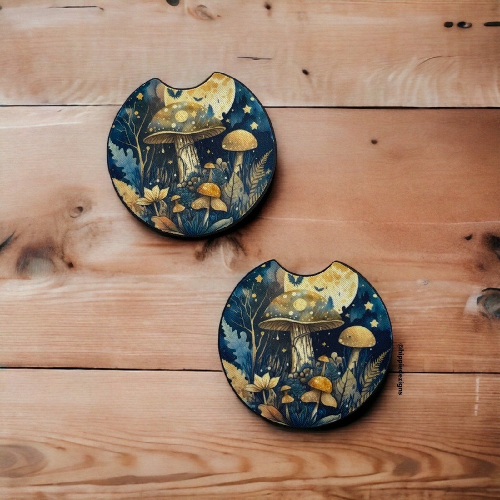 Hand Crafted Mushroom Car Coaster 2 Pack