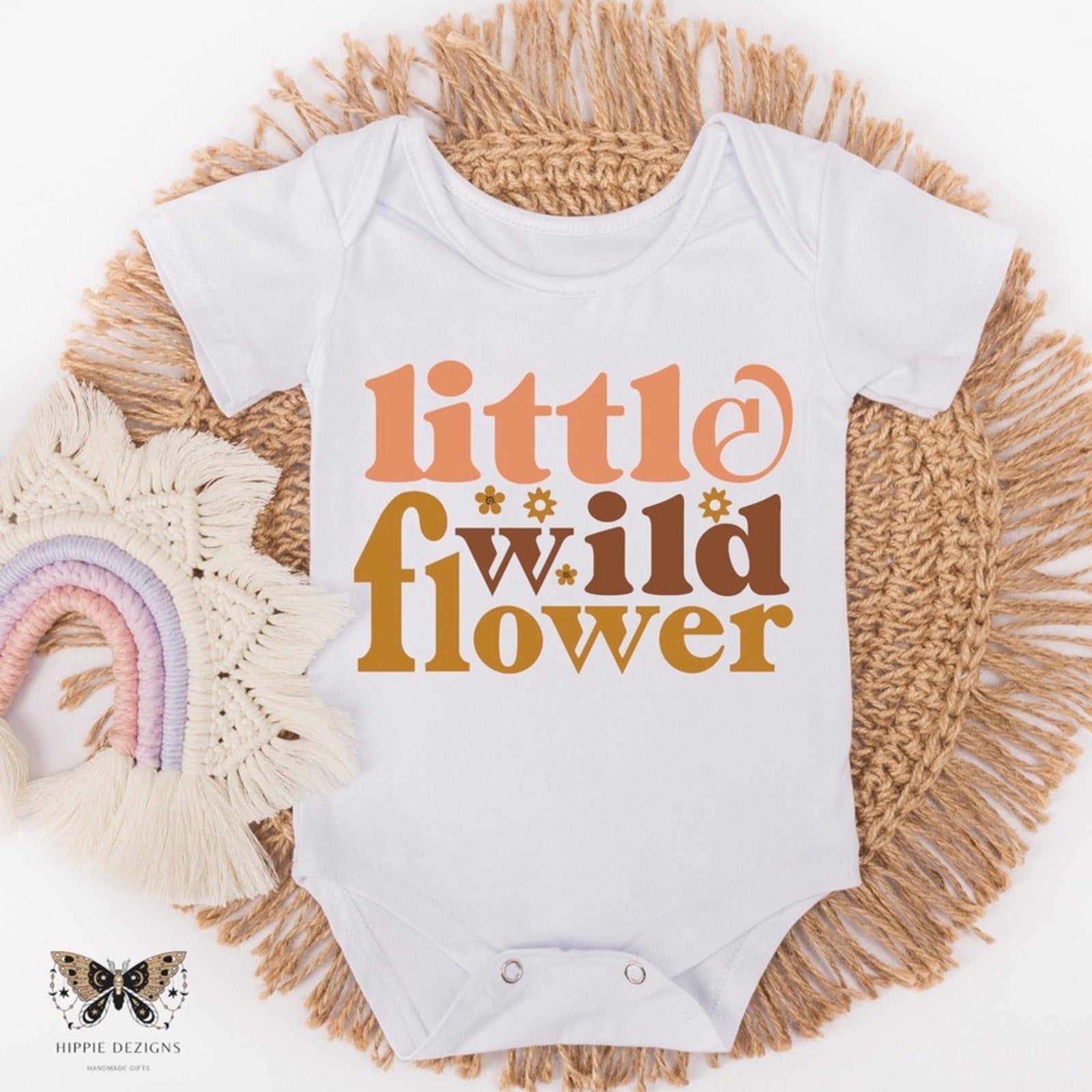 Boho Little Wild Flower Boho Baby Onesie / Toddler Shirt