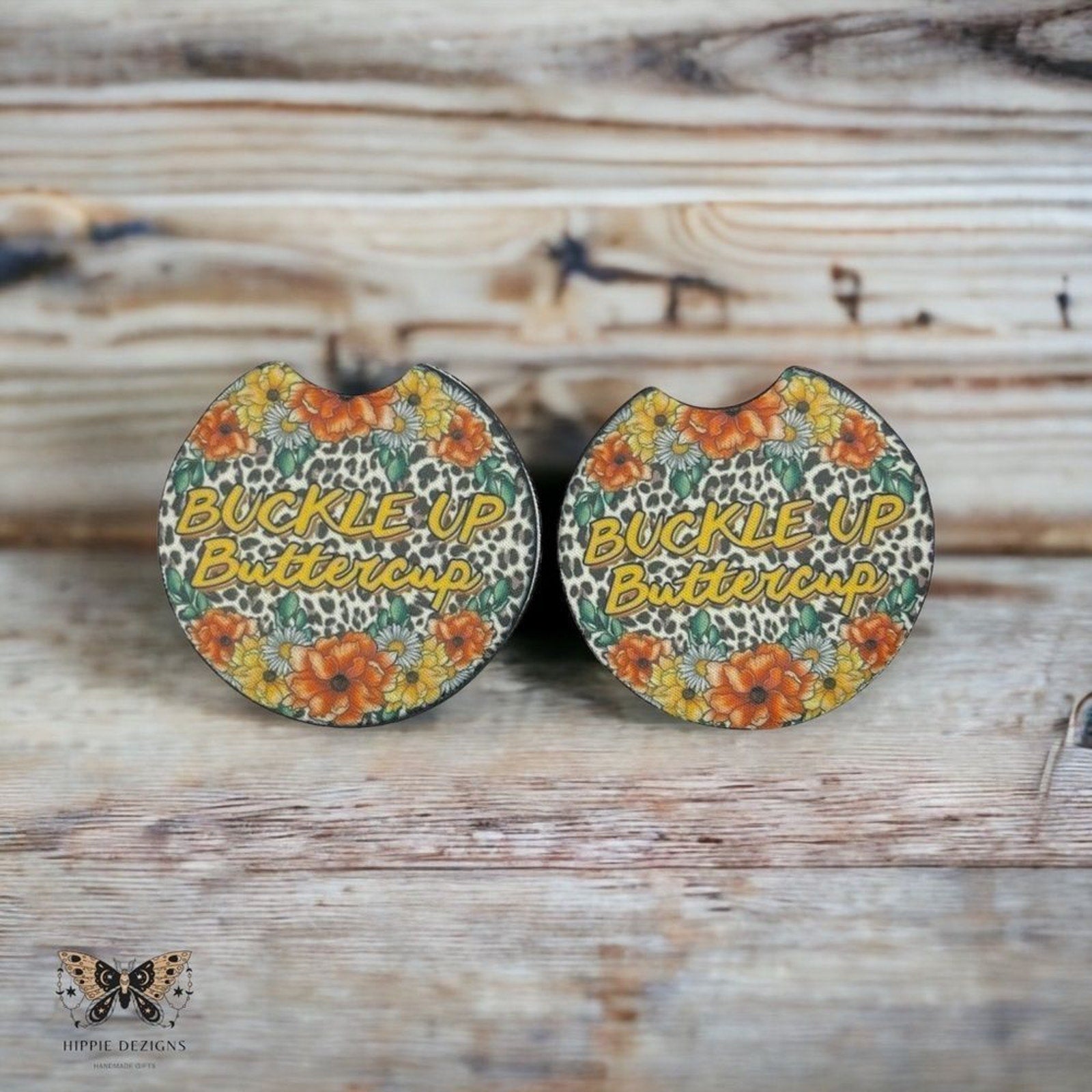 Buckle Up Buttercup Floral Coaster Set