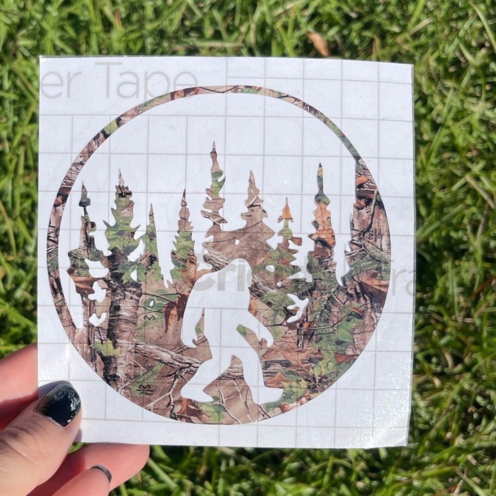 Big Foot Camouflage Circle Woods Decal