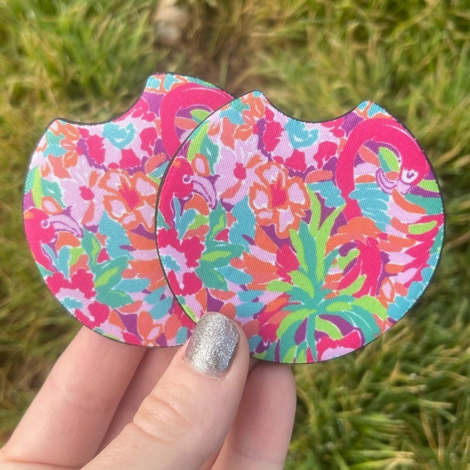 Flamingo Car Coaster Set | Car Accessories