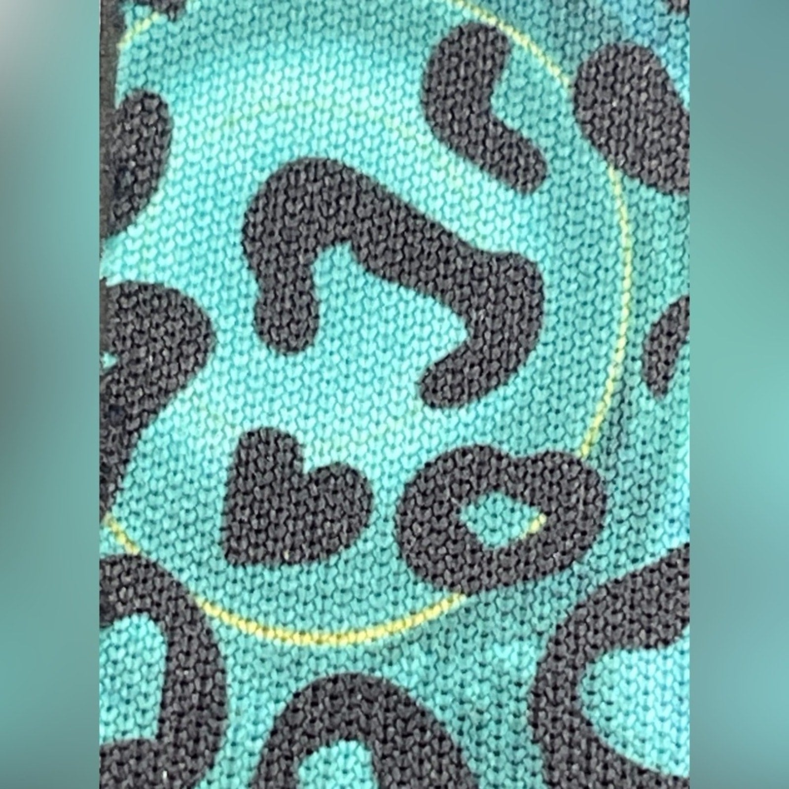 Teal Animal Print Lanyard Keychain