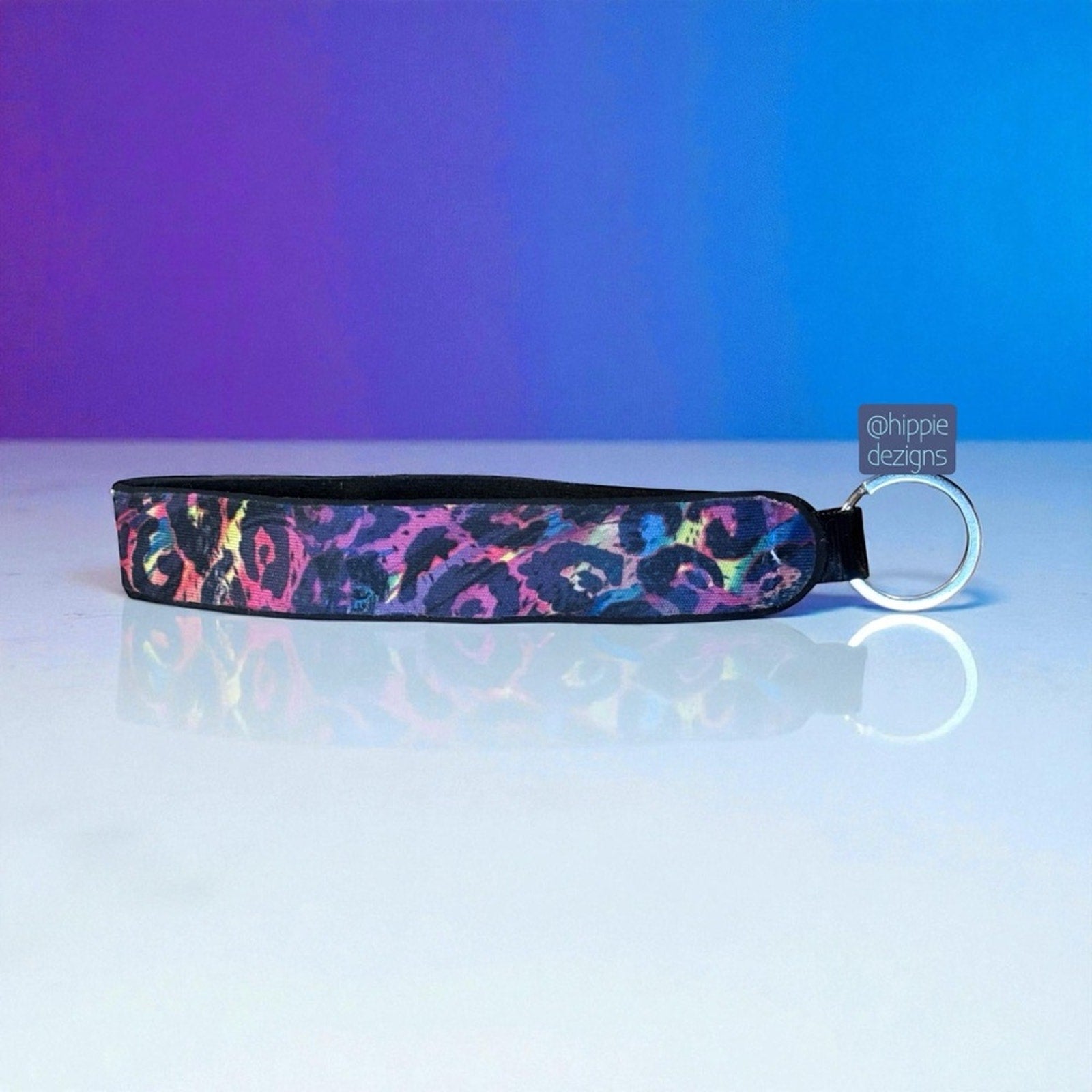 Handmade Rainbow Animal Print Lanyard Keychain