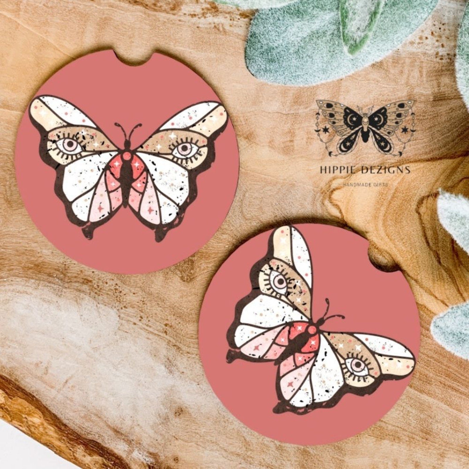 Trippy Butterfly Coaster Set | Car Accessories