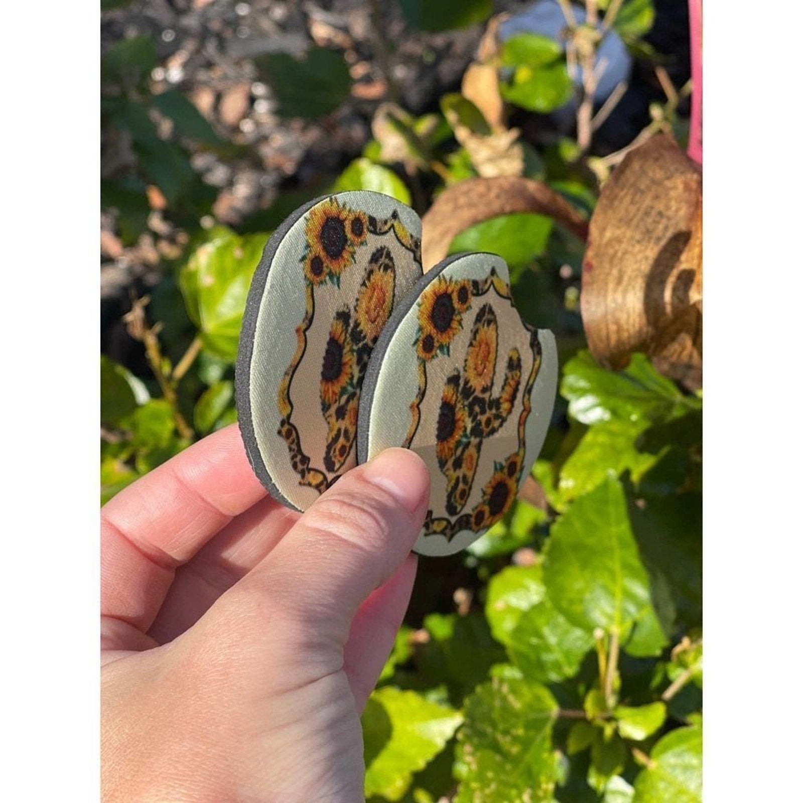 Cactus Sunflower Car Coaster Set | Car Accessories