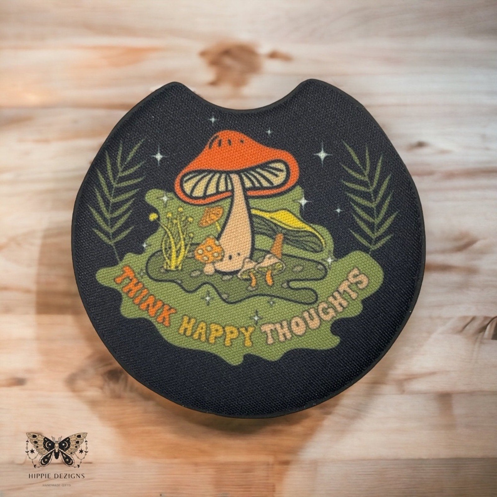 Think Happy Thoughts Car Coasters