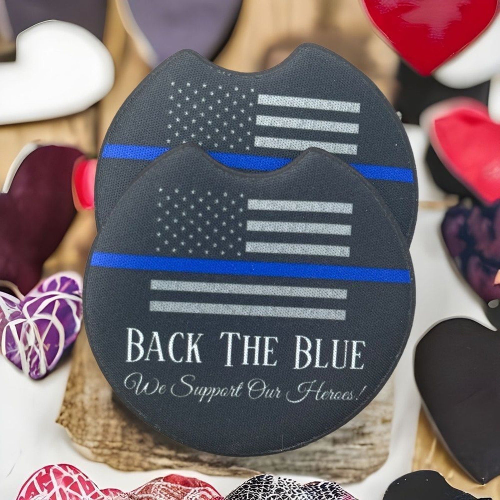 Back The Blue Car Coasters