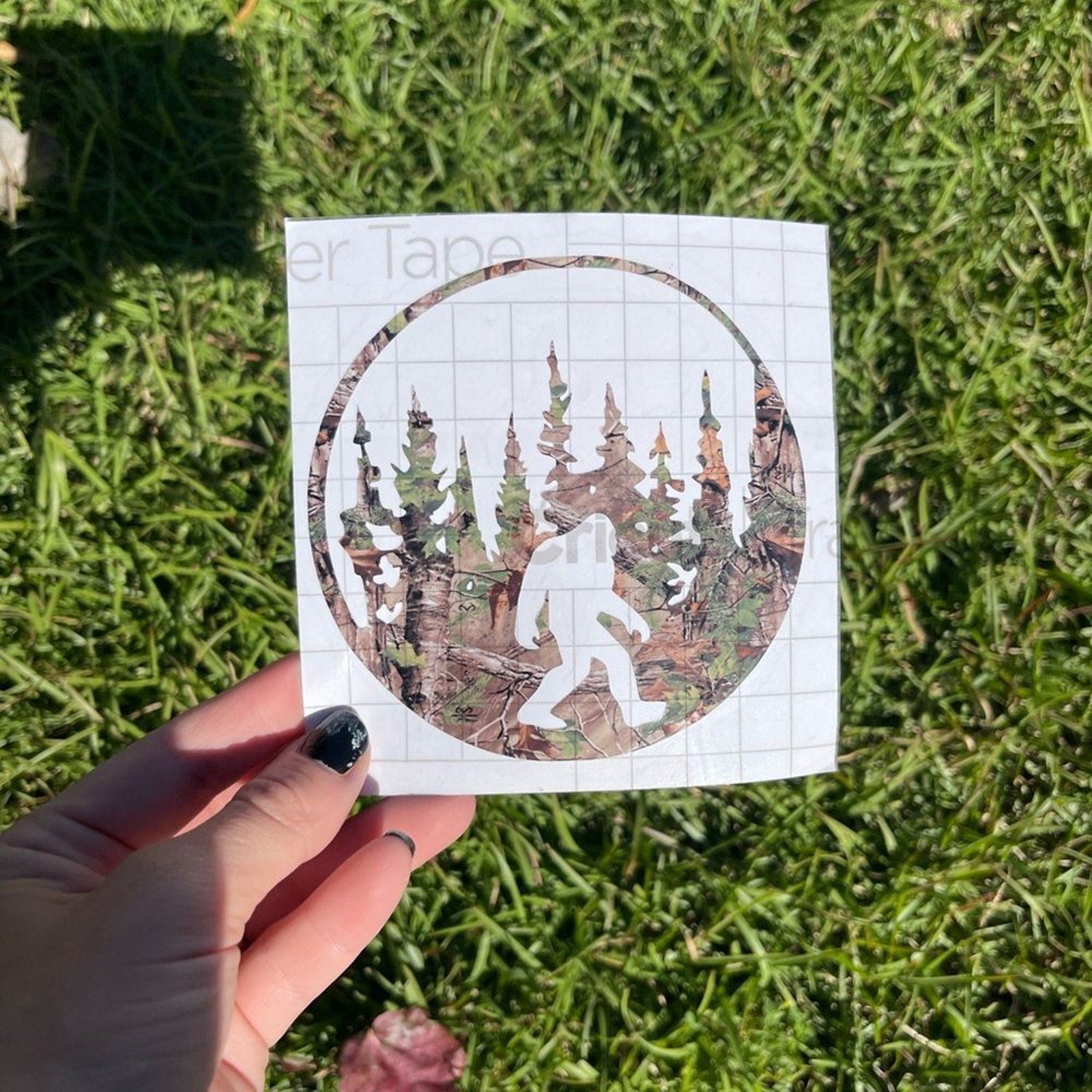 Big Foot Camouflage Circle Woods Decal
